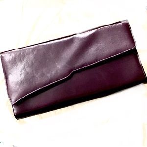 Charles Jourdan Deep Plum Asymmetric Clutch Strap